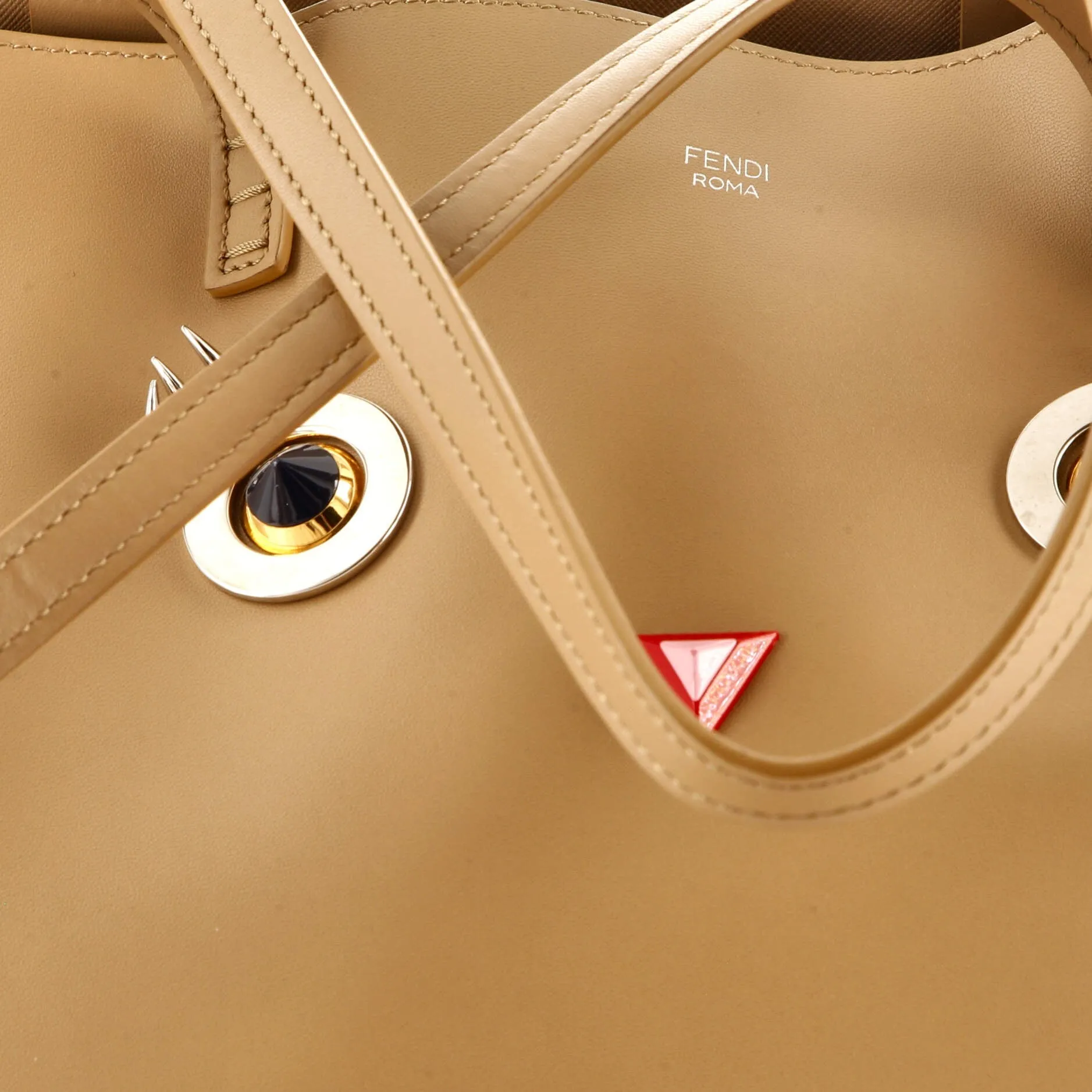 Faces Roll Tote Embellished Leather Large