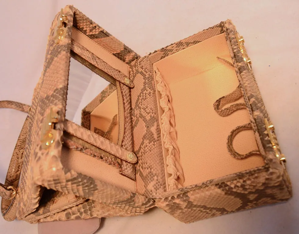 FENDI Natural Python Snakeskin Two-Way Handbag