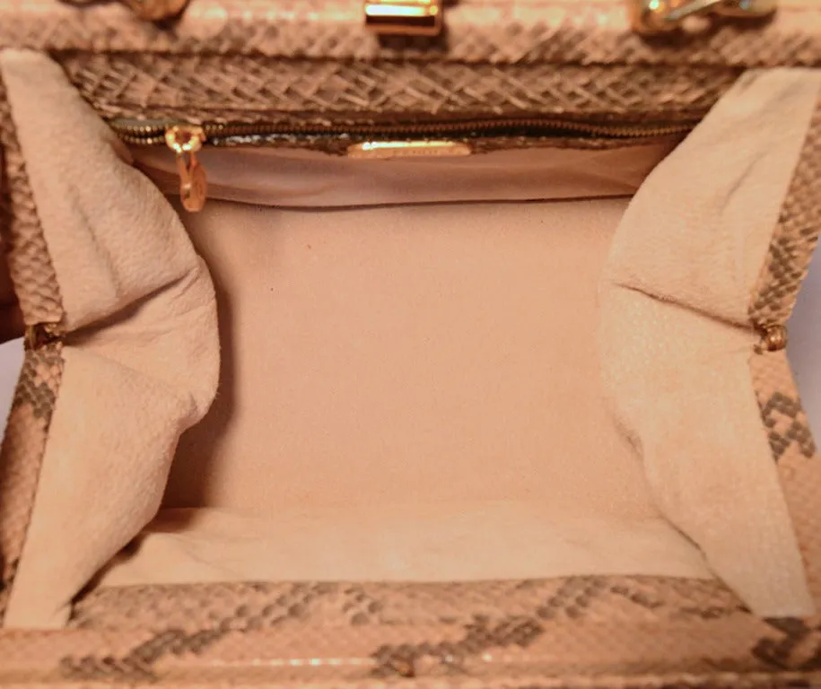 FENDI Natural Python Snakeskin Two-Way Handbag