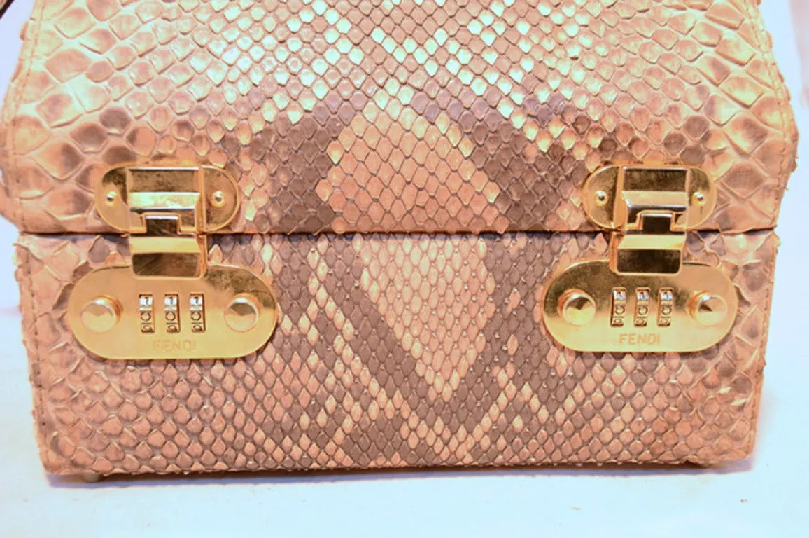 FENDI Natural Python Snakeskin Two-Way Handbag