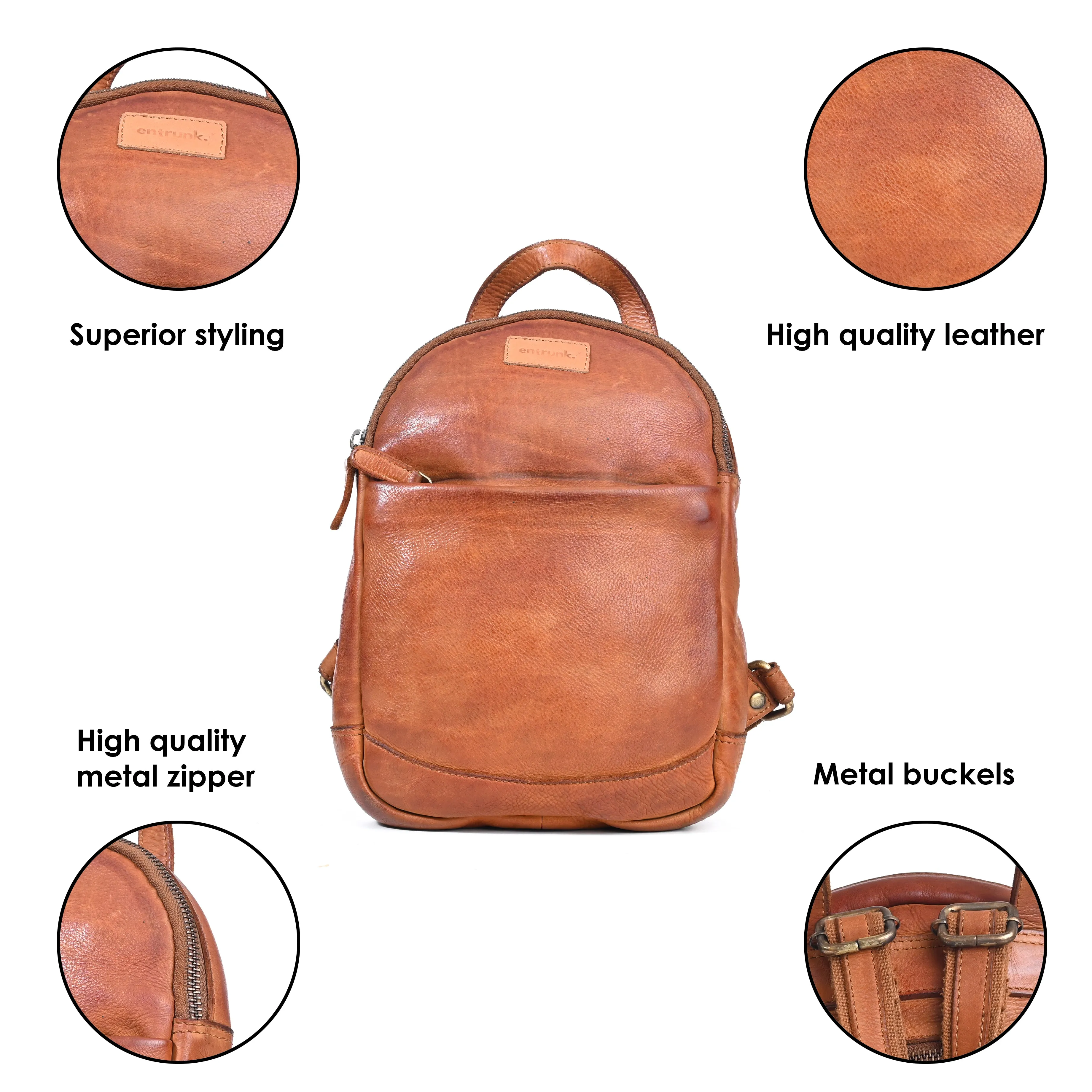 Genuine Premium Leather Made Cross Body Sling Tablet Messenger Shoulder Bag For Men And Women-Tan