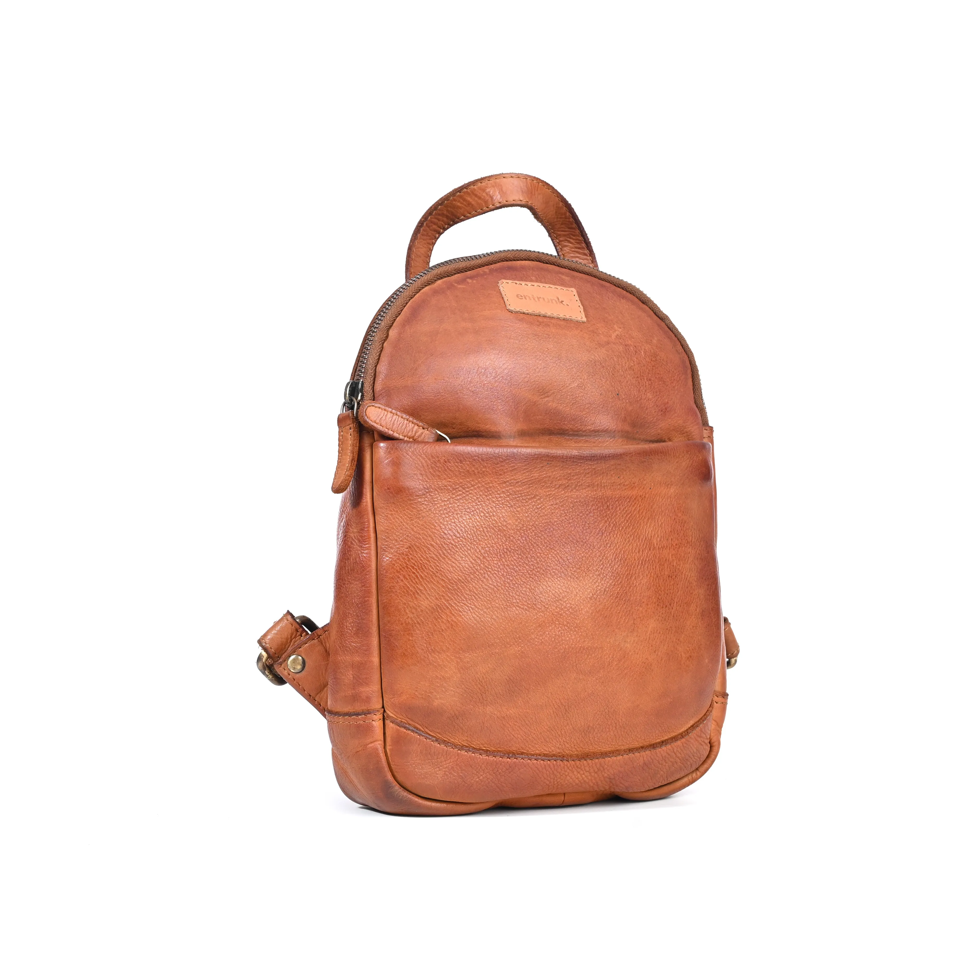 Genuine Premium Leather Made Cross Body Sling Tablet Messenger Shoulder Bag For Men And Women-Tan