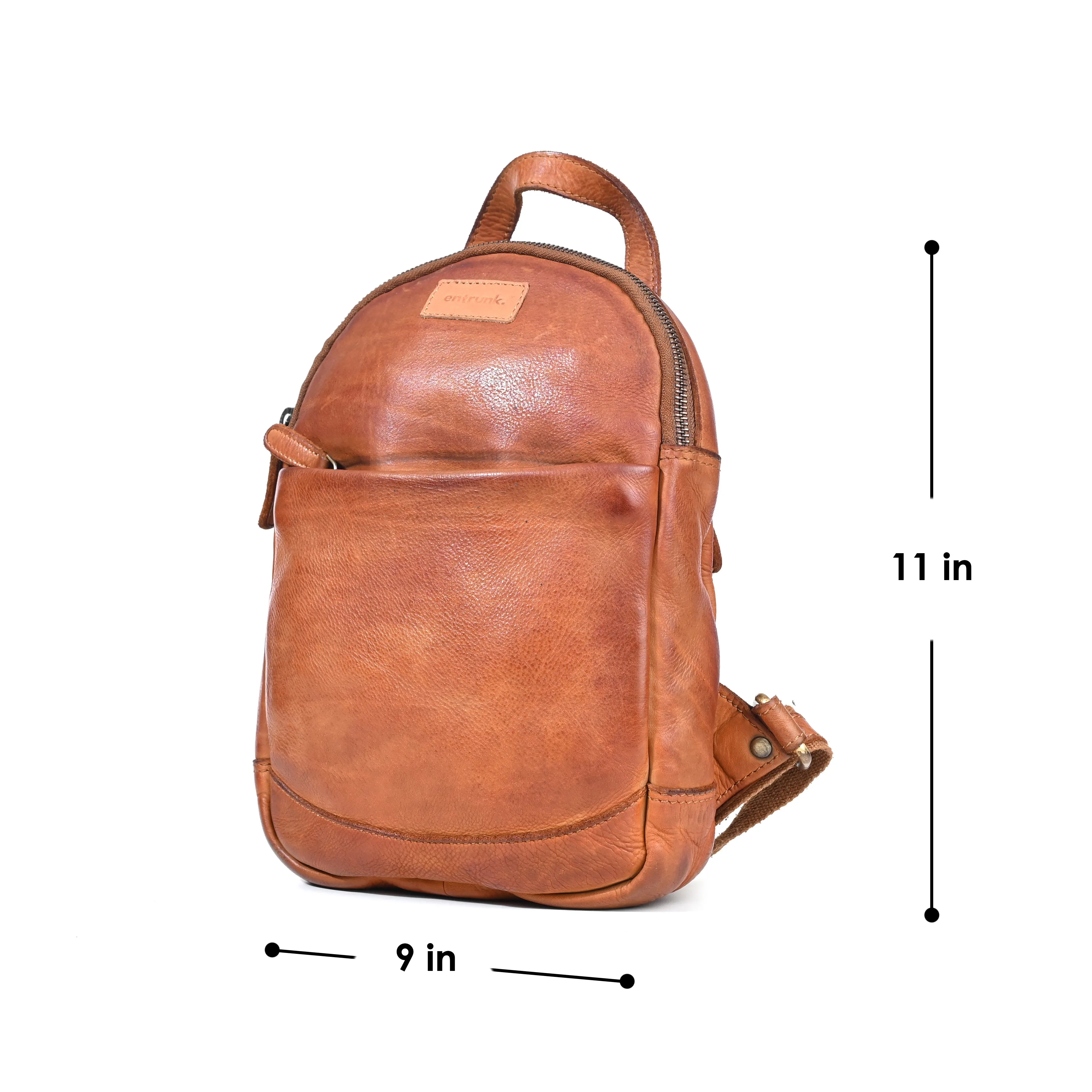 Genuine Premium Leather Made Cross Body Sling Tablet Messenger Shoulder Bag For Men And Women-Tan