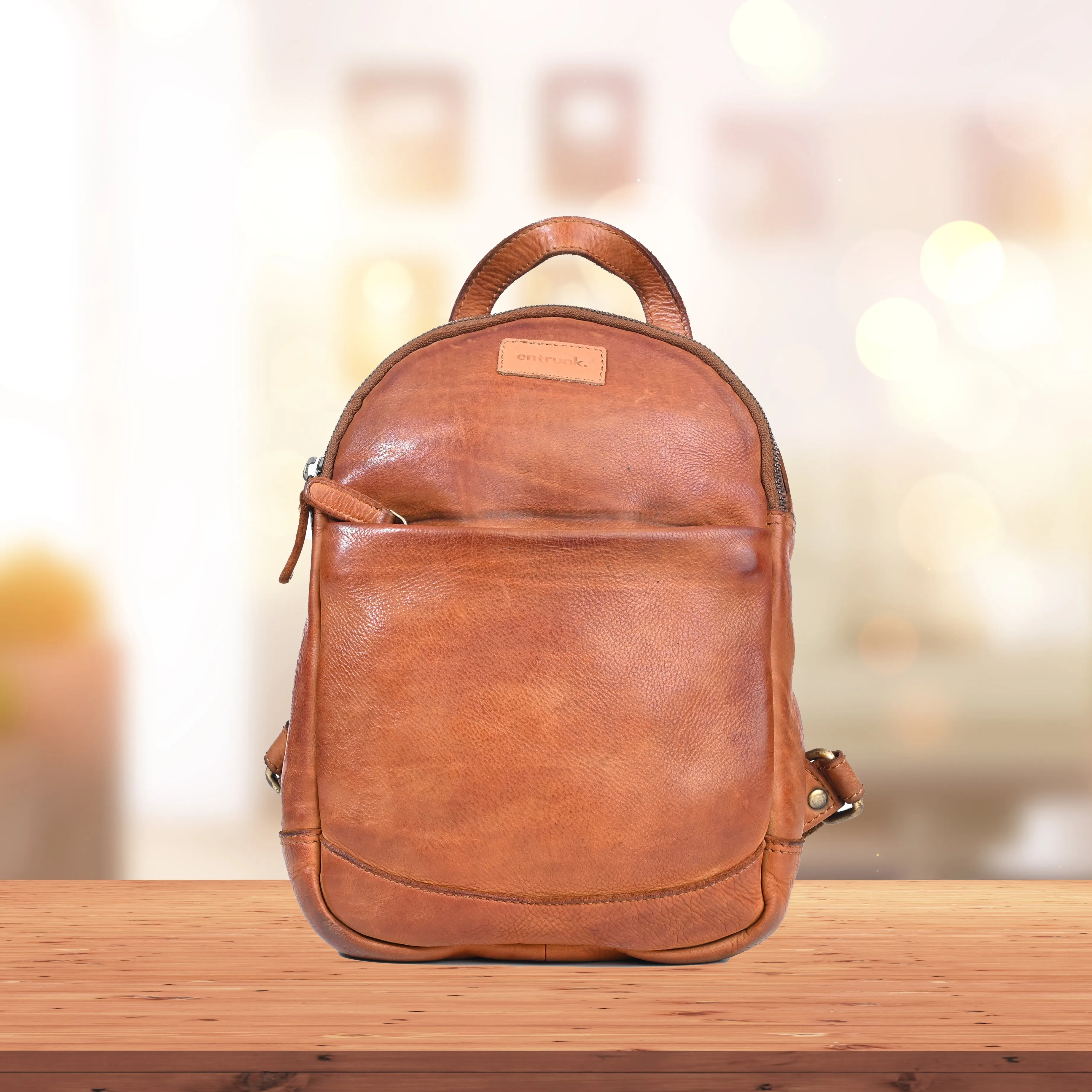 Genuine Premium Leather Made Cross Body Sling Tablet Messenger Shoulder Bag For Men And Women-Tan