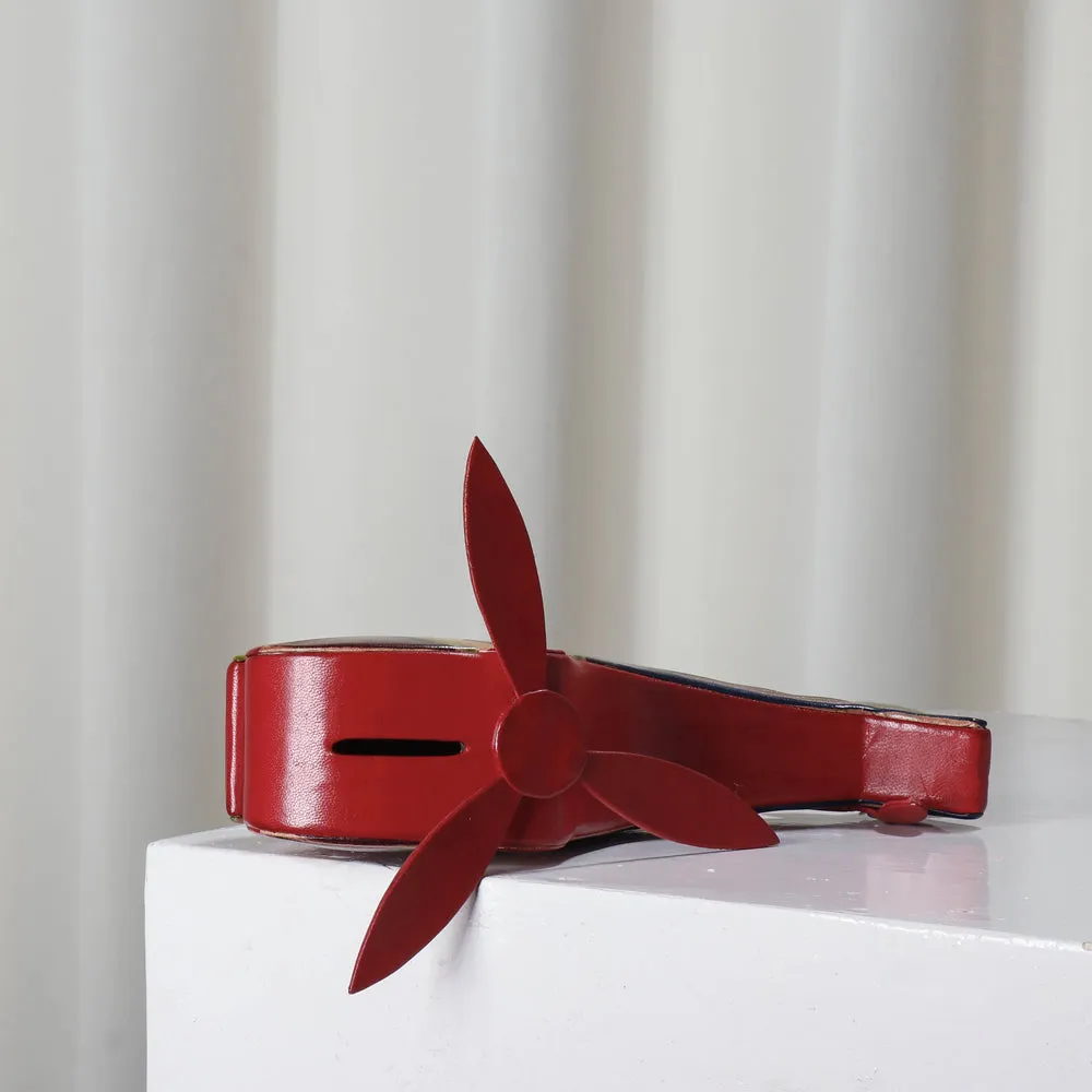 Helicopter - Handcrafted Leather Money Bank