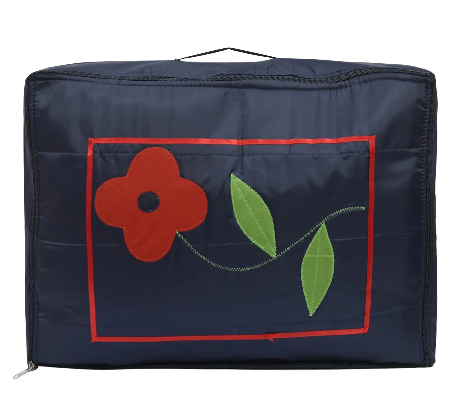 Kuber Industries Flower Print Polyster Wardrobe Organizer/Cover/Storage Bag For Store Saree, Lehenga, Suit, Dress, Clothes (Navy Blue), (49KM0436)