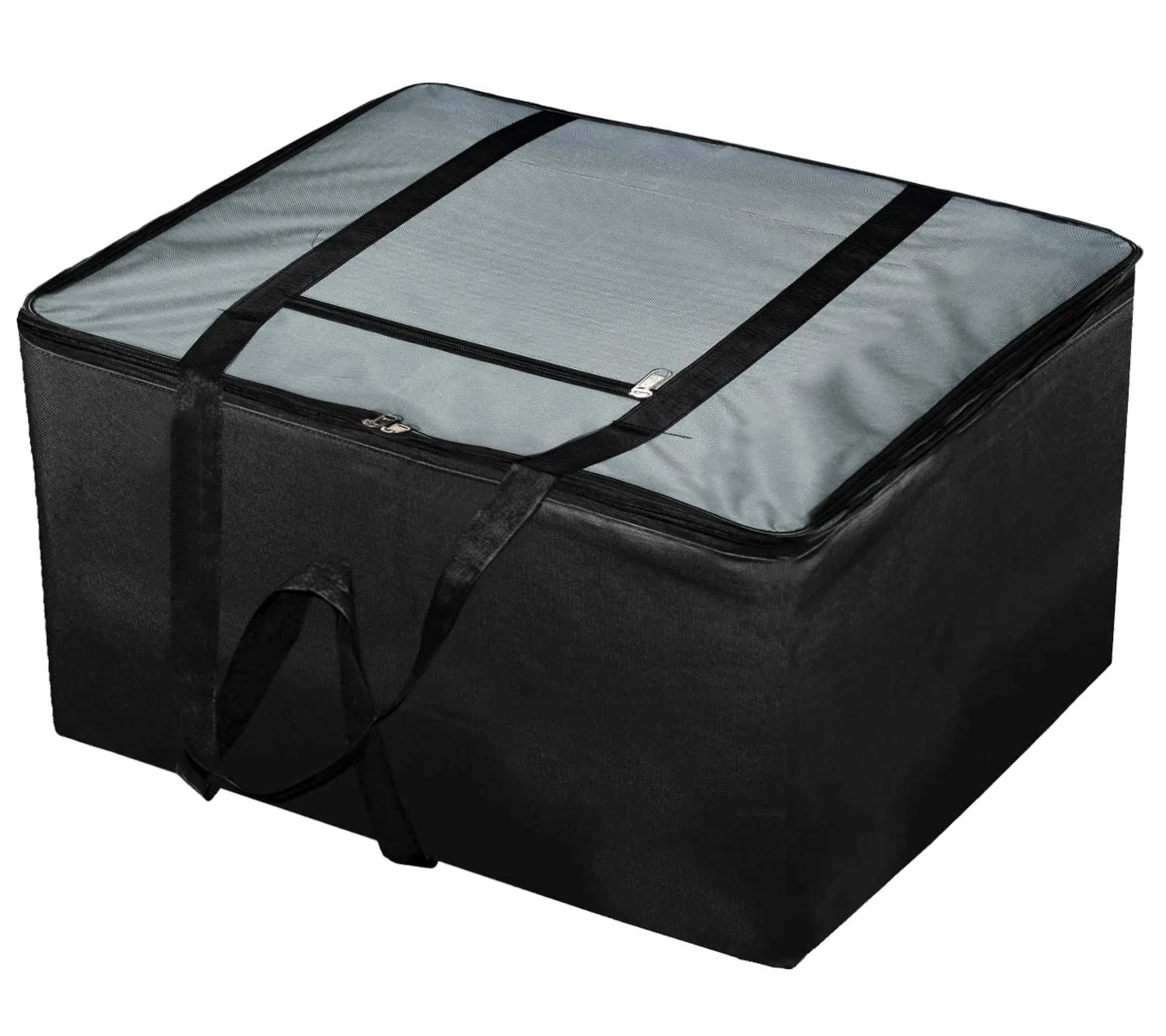 Kuber Industries Moisture Proof Wardrobe Organizer Storage Bag For Clothes With Zipper Closure and Handle- Pack of 2 (Grey & Black)-HS43KUBMART26663