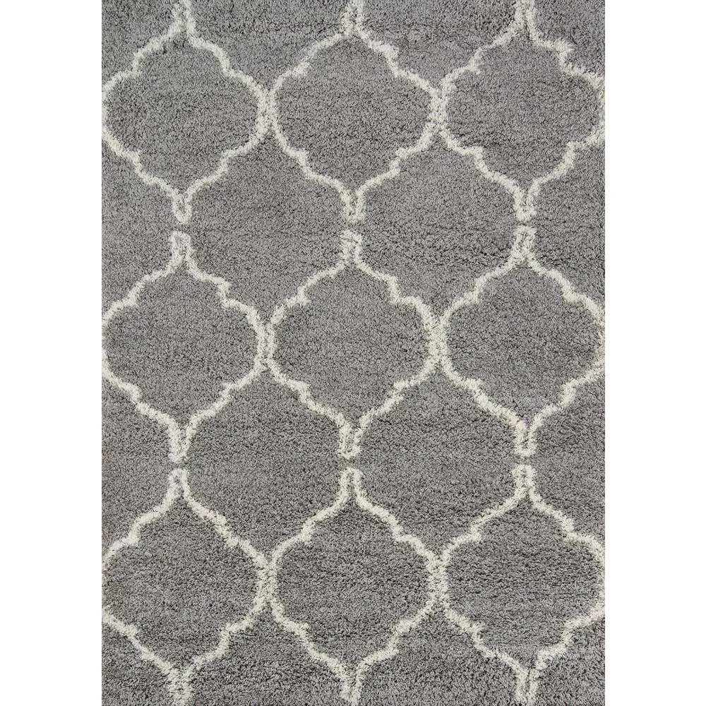 Le Maya | Modern Shaggy Luxury Geometric Grey Area Rug 7'10" X 9'10"