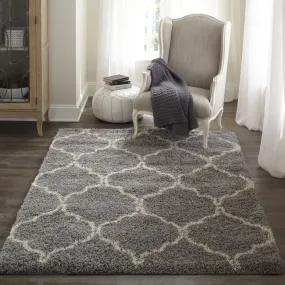 Le Maya | Modern Shaggy Luxury Geometric Grey Area Rug 7'10" X 9'10"