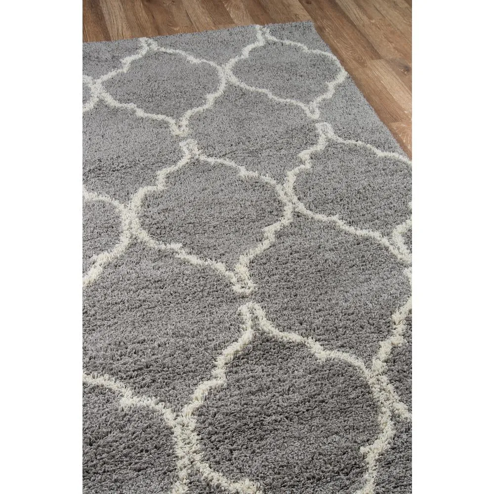 Le Maya | Modern Shaggy Luxury Geometric Grey Area Rug 7'10" X 9'10"