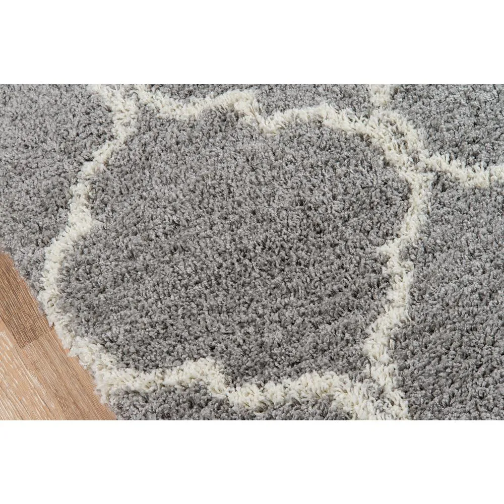 Le Maya | Modern Shaggy Luxury Geometric Grey Area Rug 7'10" X 9'10"