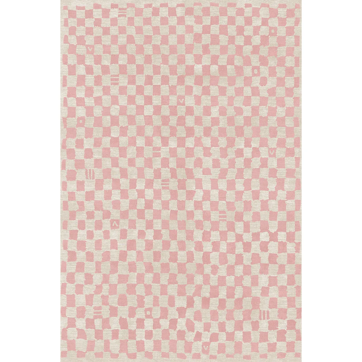 Metro Checkered Malibu Pink & White Rug
