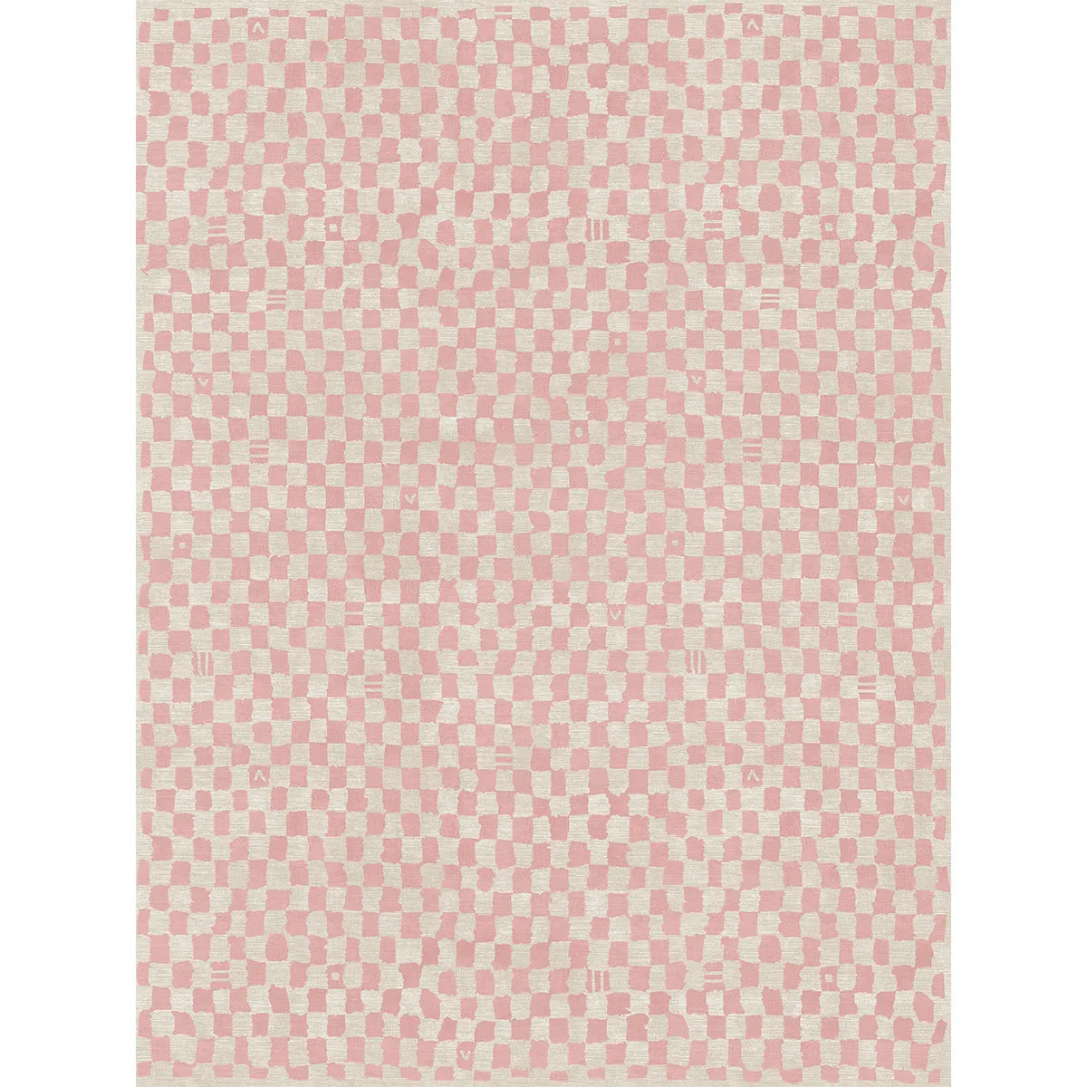 Metro Checkered Malibu Pink & White Rug