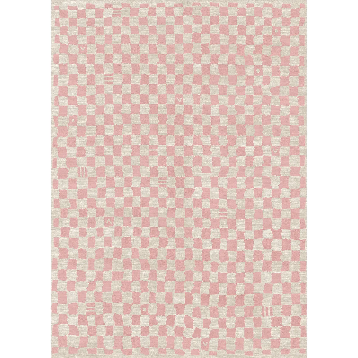 Metro Checkered Malibu Pink & White Rug
