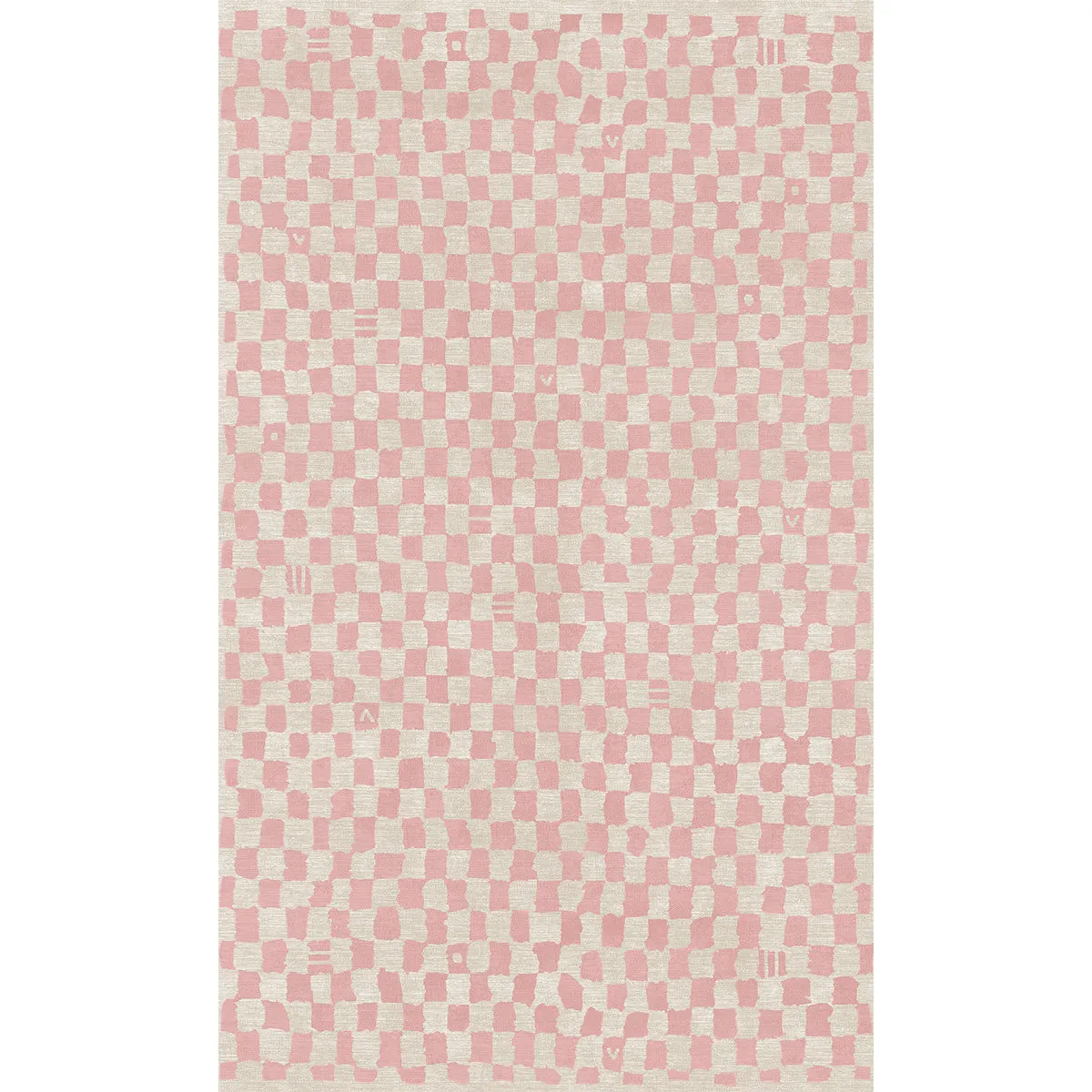 Metro Checkered Malibu Pink & White Rug