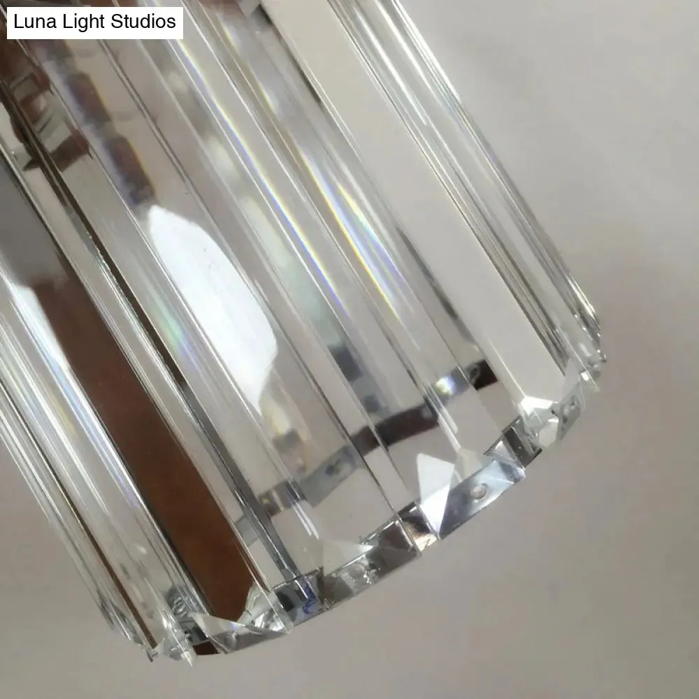 Minimalist Crystal Wall Lamp with Chrome Backplate & 1 Light