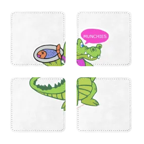 Munchies the Crocodile Sublimation Coasters Pack of Four