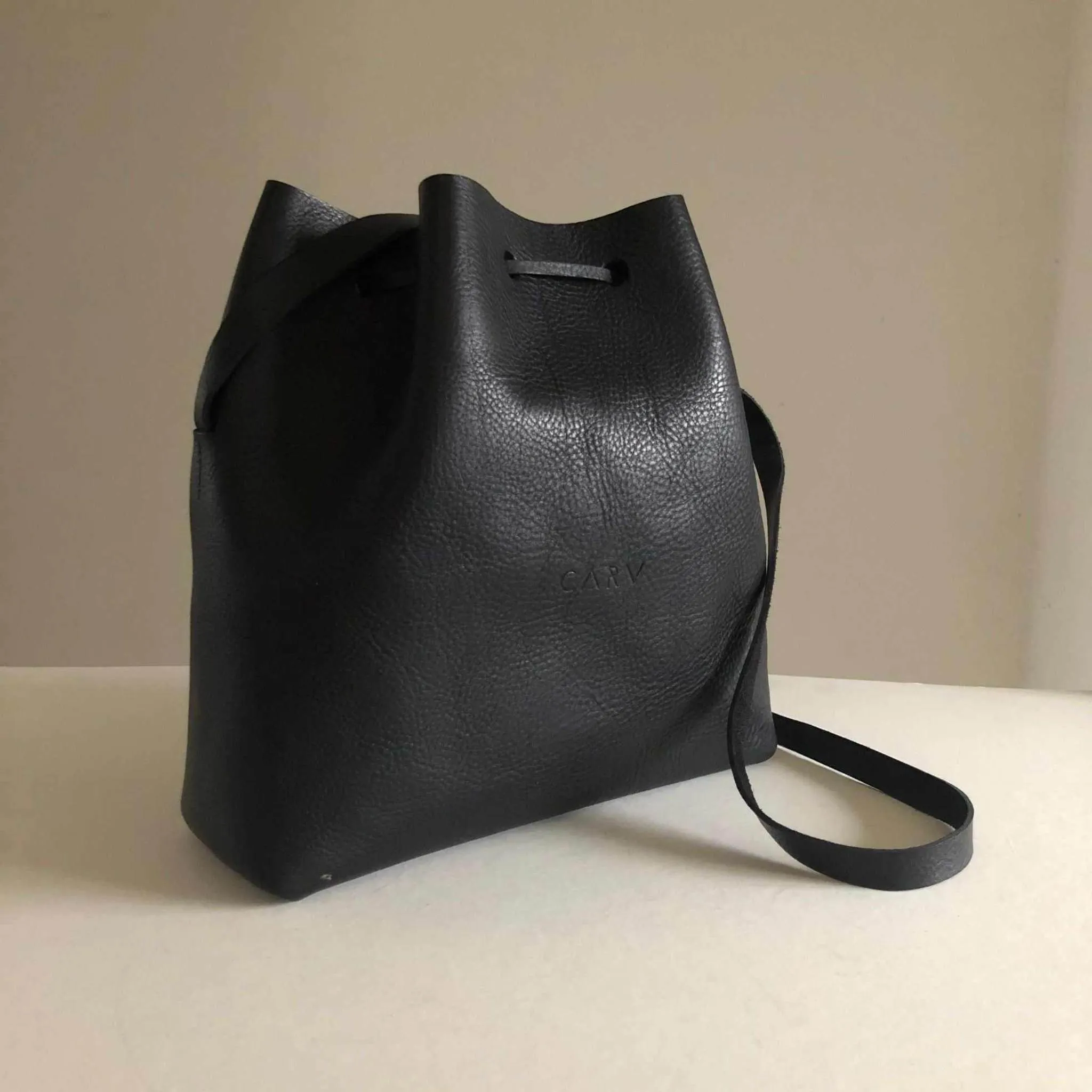 Nomad Maxi Leather Bucket Bag (Extra Deep) in Black or Tan