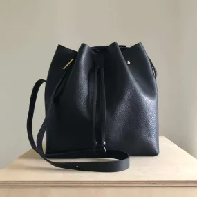 Nomad Maxi Leather Bucket Bag (Extra Deep) in Black or Tan