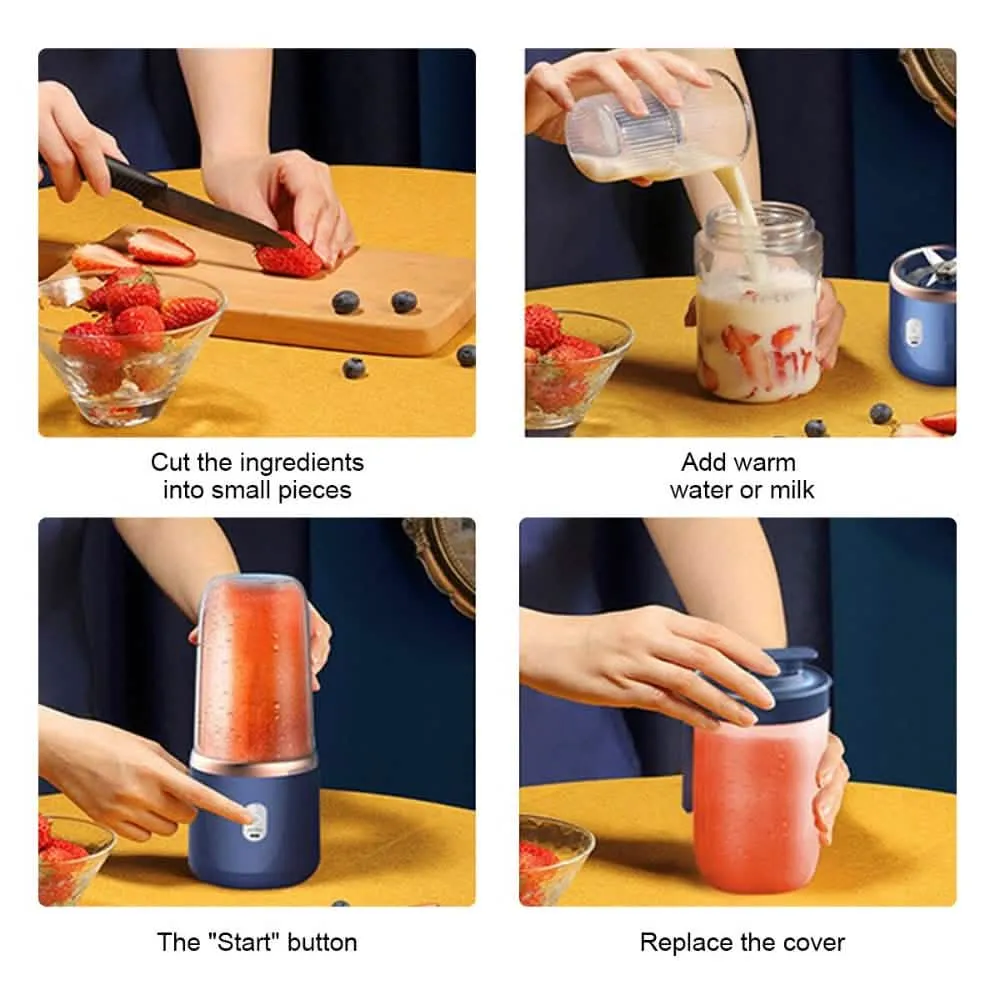 Portable USB Rechargeable Twin Gear Juice Blender