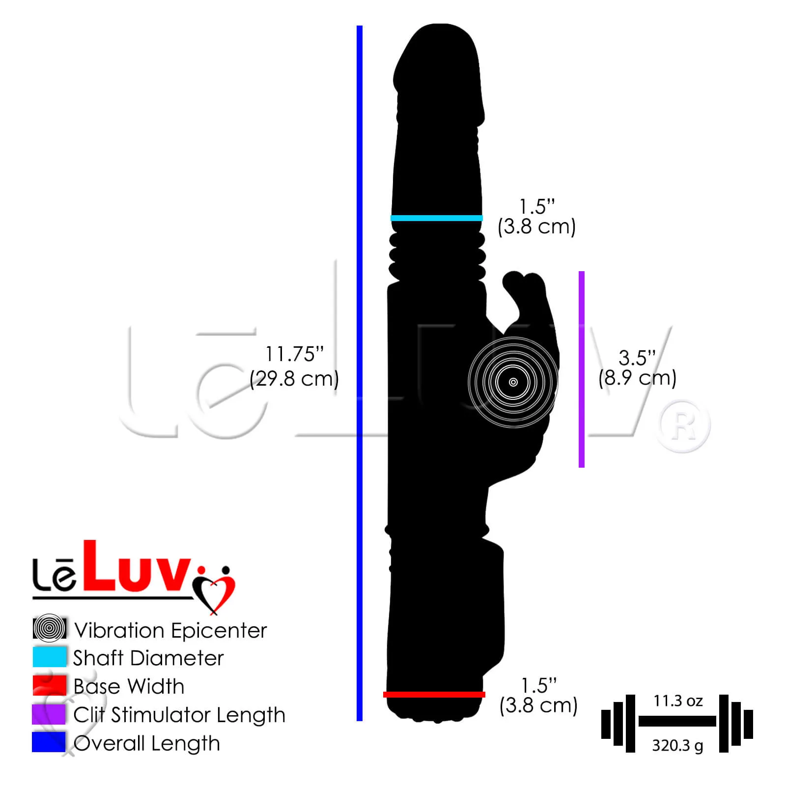 Rabbit Vibrator WATERPROOF Thrusting Butterfly