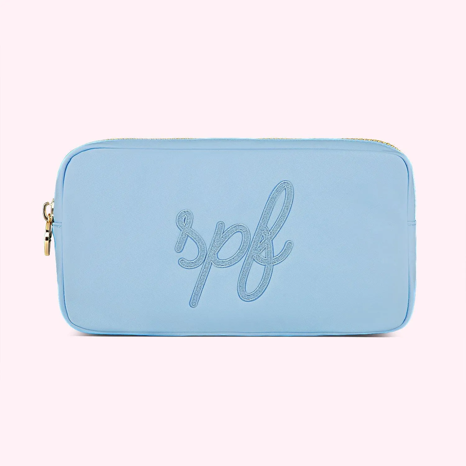 Stoney Clover Periwinkle Embroidered SPF Small Pouch