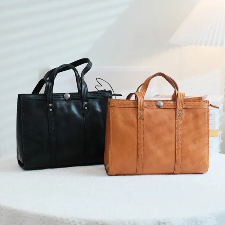 Stylish Womens Black Shoulder Purse Genuine Leather Tote Bags