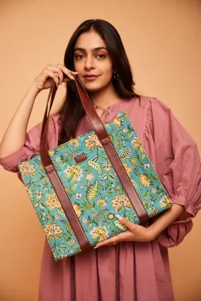 Tiffany Blue Structured Tote Bag