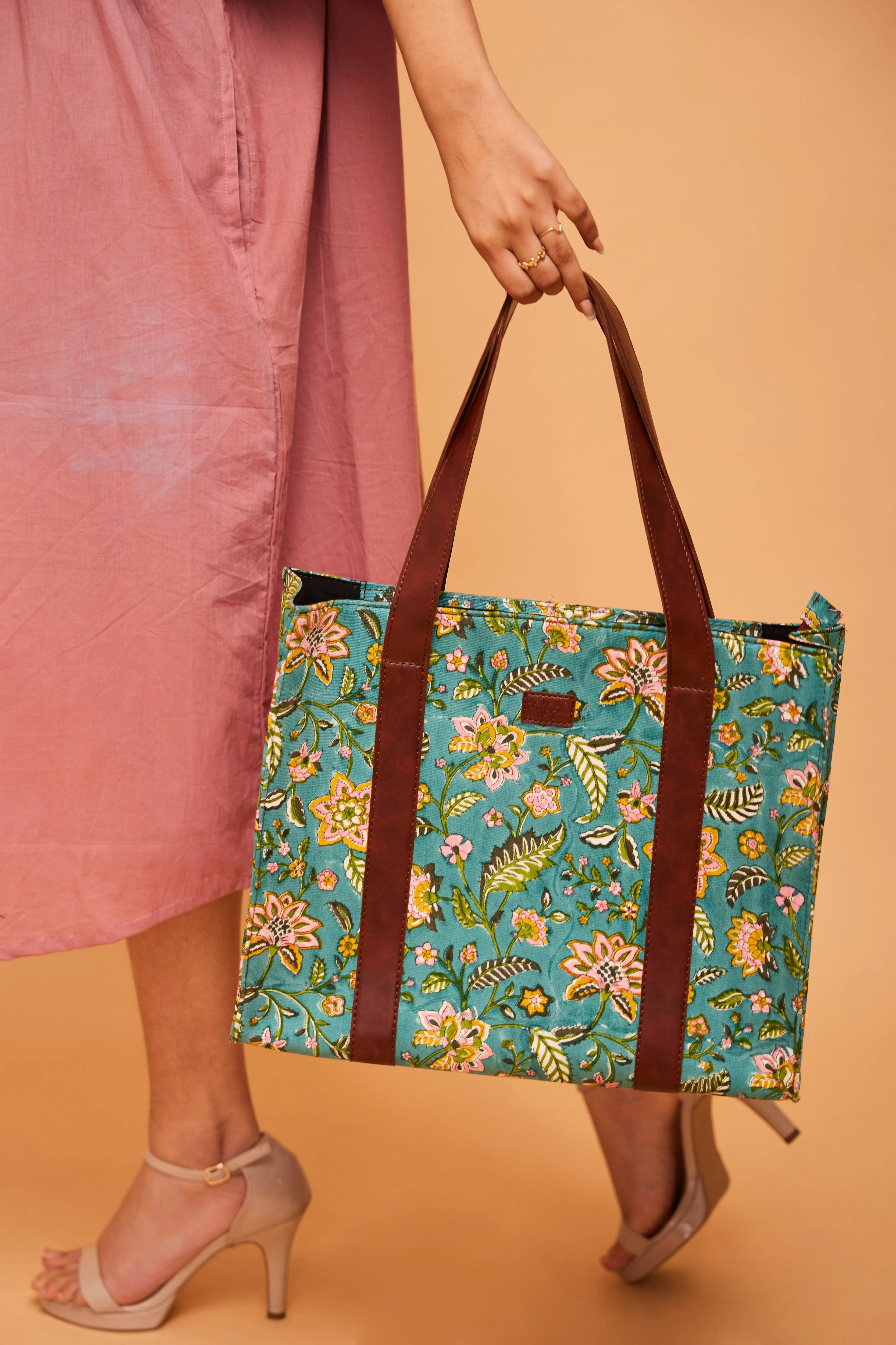 Tiffany Blue Structured Tote Bag