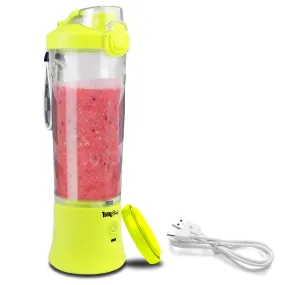 Total Chef Portable Blender, 20 oz (600 mL) Cordless Personal Blender for Smoothies and Shakes, Type-C USB Rechargeable Mini Blender, Leakproof Travel Lid, 6 Stainless Steel Blades, Neon Green
