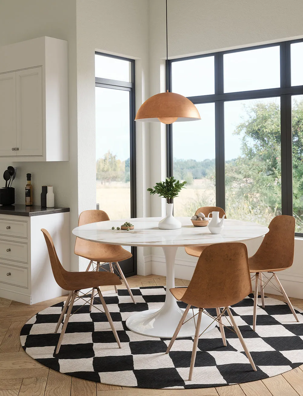 Trestres Checkered Black & Ivory Rug