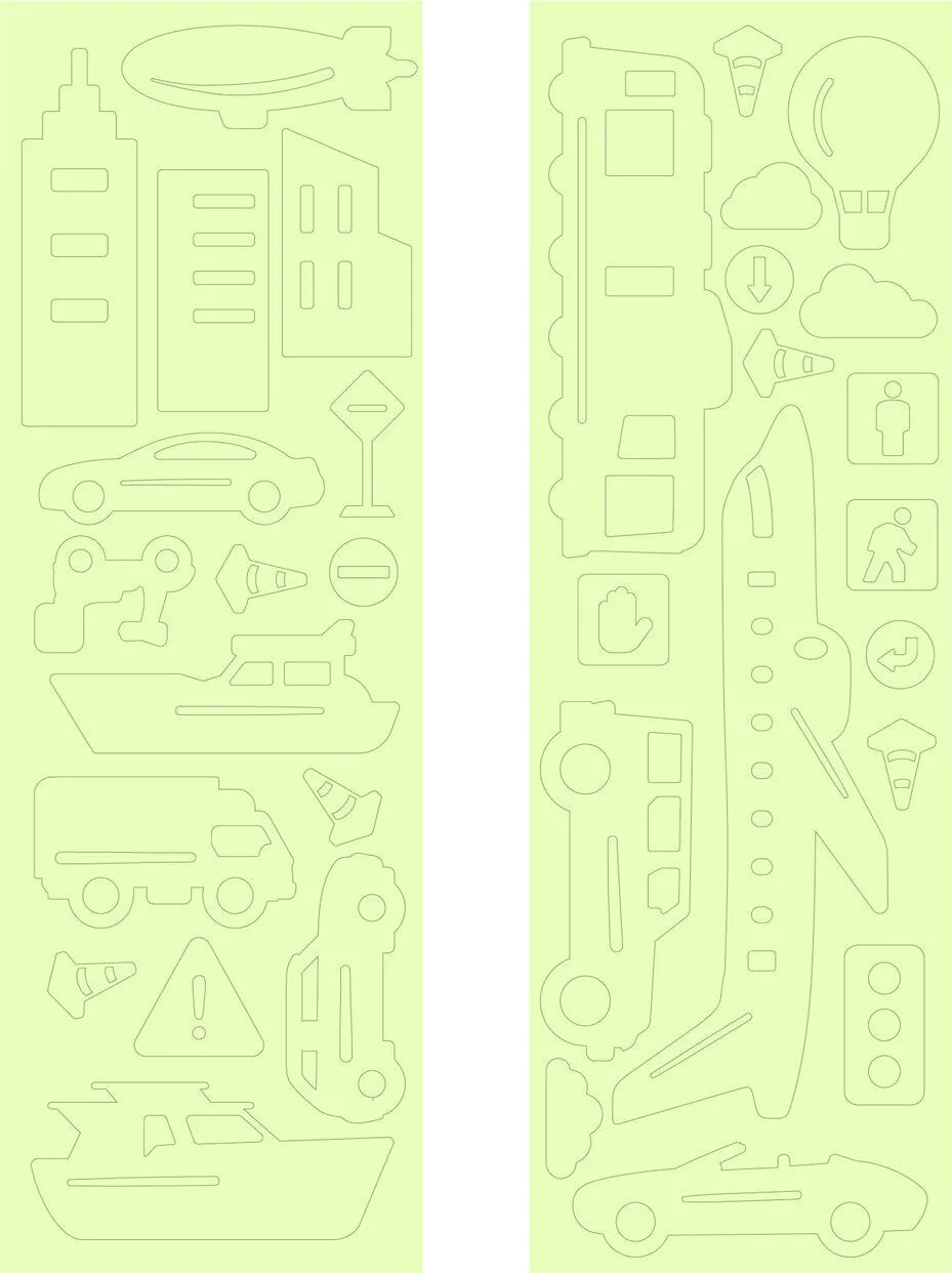 Vehicles Glow Wall Stickers