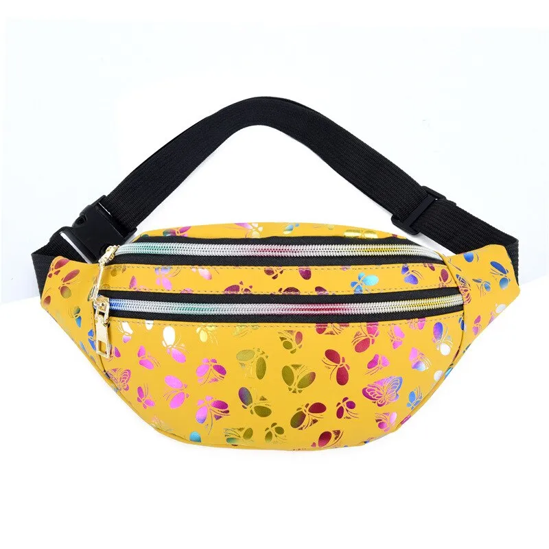 Waist Bag Banana Fanny Pack Waistbag Holographic Bum Zip Hip Pouch Women Belt Bags Travel Daypack Beach Money Phone Holder