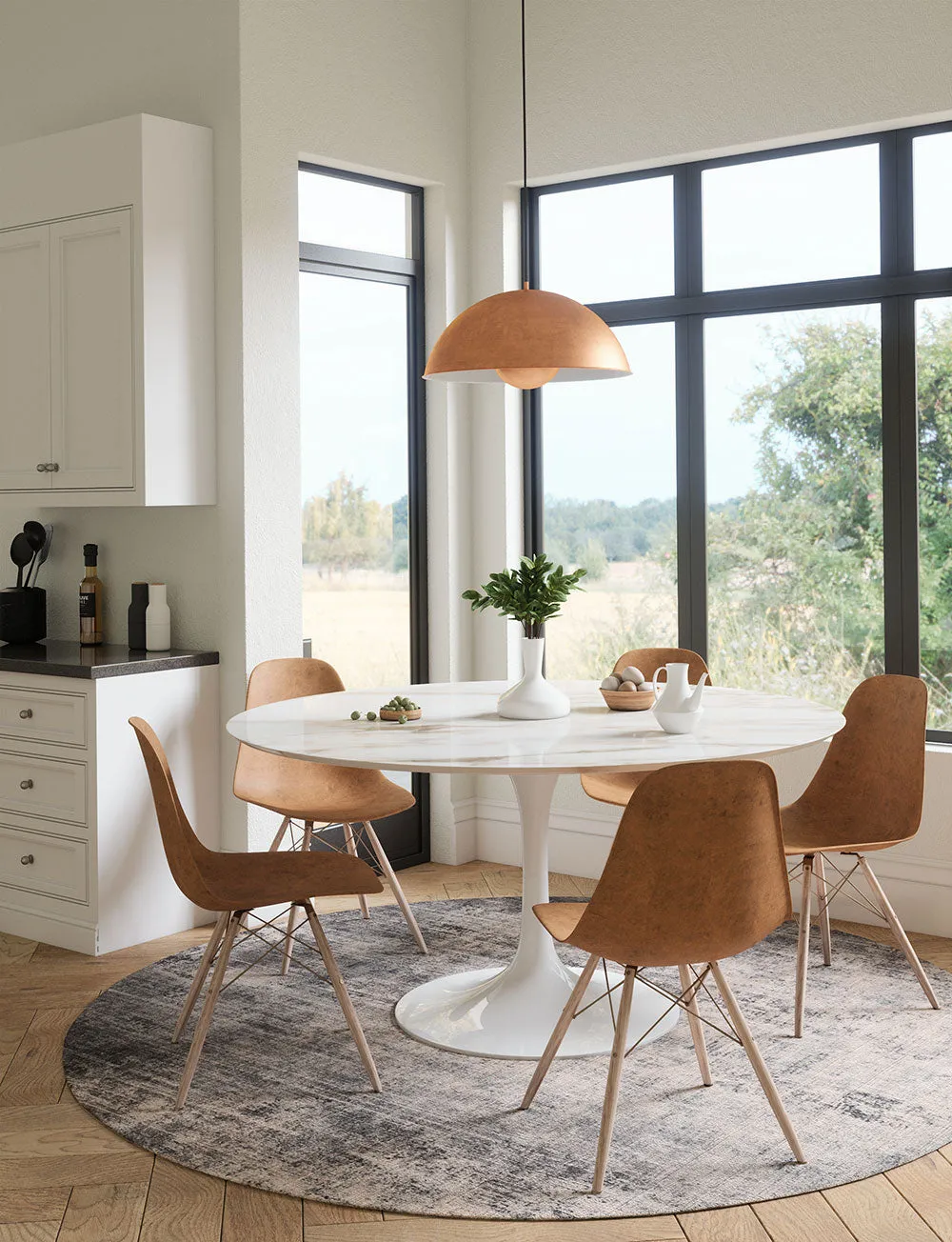 Willow Dark Grey White Rug